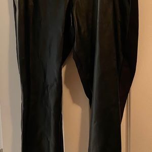 Chaps black leather like front leggings